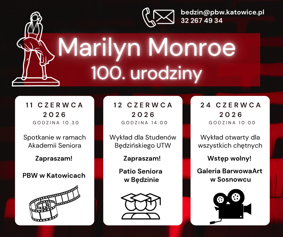 Marilyn Monroe 100 urodziny - cykl wykładów - grafika